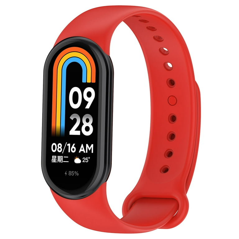PIXNONTEA Smart Watch Wristband Silicone Strap for Xiaomi Mi Band 8 Smart Band (Red), Women's, Size: One Size
