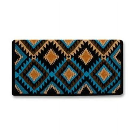UPC: 0739477146712 | Mayatex Cactus Flower Wool Saddle Blanket- Turquoise/Sand/Brown