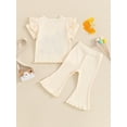 thumbnail image 4 of Suealasg Kids Toddler Girls Birthday Outfit 1T 2T 3T 4T 5T Letter Print Short Sleeve T-Shirt +Flare Pants Little Girls Summer 2Pcs Clothes Set, 4 of 8