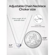 ChicSilver 925 Sterling Silver Heart Necklace for Women Tiny Small Heart Necklace for Women Endlessness Love Dainty Necklaces - 16