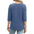 thumbnail image 3 of Womens Sweaters 3/4 Length Sleeve Casual Tunic Tops V Neck Shirts Fall Fashion Clothes 2025, 3 of 4