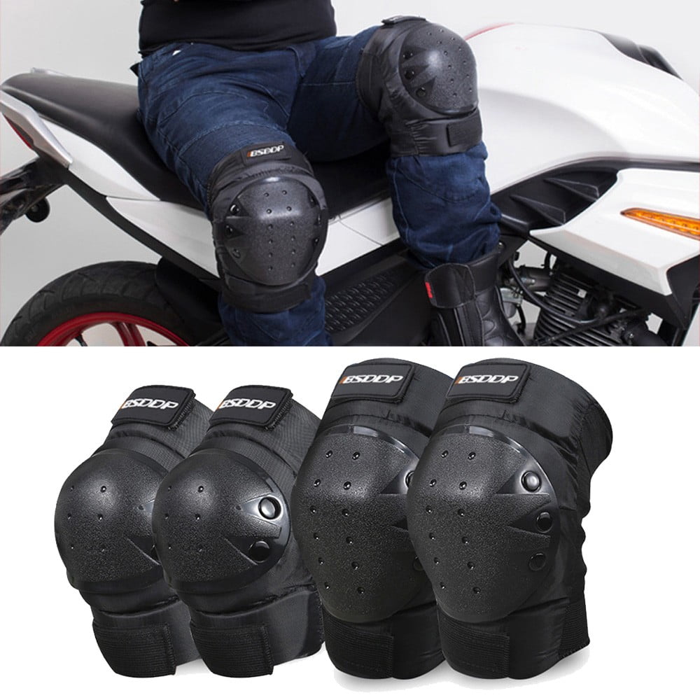 Unisex Motorcycle Kneepad Leg Guard Patella Support Brace Protector Armor Black 