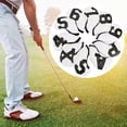 thumbnail image 3 of 10 Uds. Cubierta para la cabeza del palo de Golf fácil de limpiar cubierta impermeable para la cabeza del número de hierro 4 5 6 7 8 9 P a S X para pr Números negros Soledad Cubierta de cabeza de hierros de golf, 3 of 9