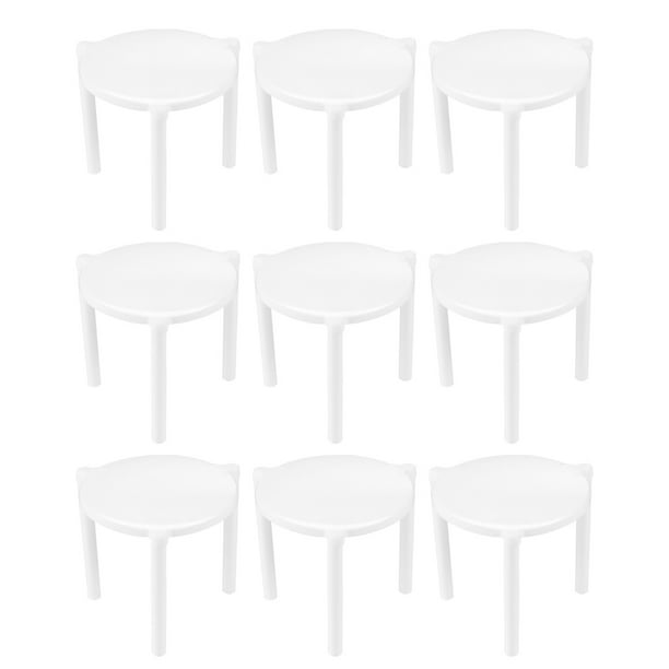 Soporte de pizza de plástico blanco de 100 piezas, soporte de ahorro de pizza, pila de trípode para llevar