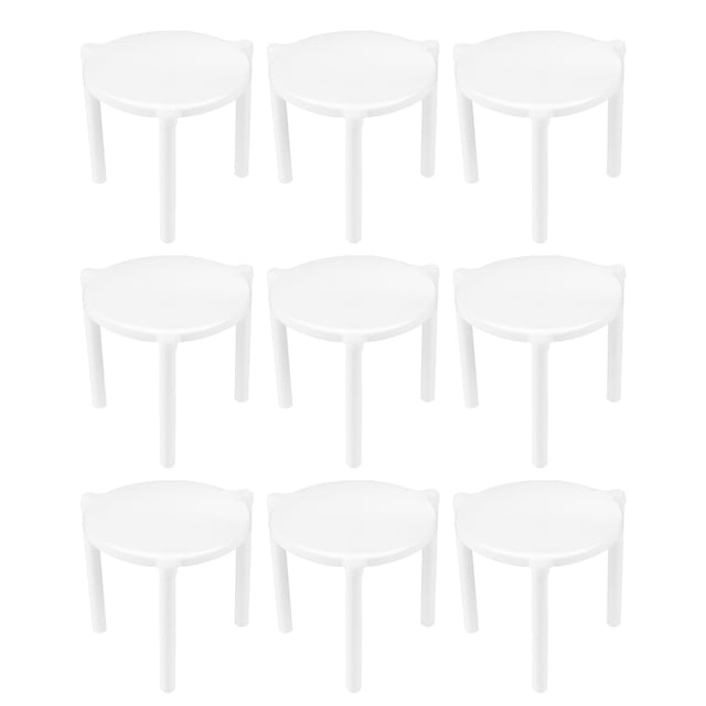WORGEOUS Pila de trípode de plástico blanco con soporte para pizza de 100 piezas para contenedor de restaurante