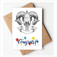 thumbnail image 1 of Goat l Animal Sketch Illustrations Wedding Cards Congratulations Greeting Envelopes, 1 of 3