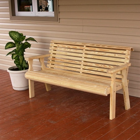 - Amish Heavy Duty 800 Lb Roll Back Pressure Treated Garden Bench (4 Foot, Unfinished)
