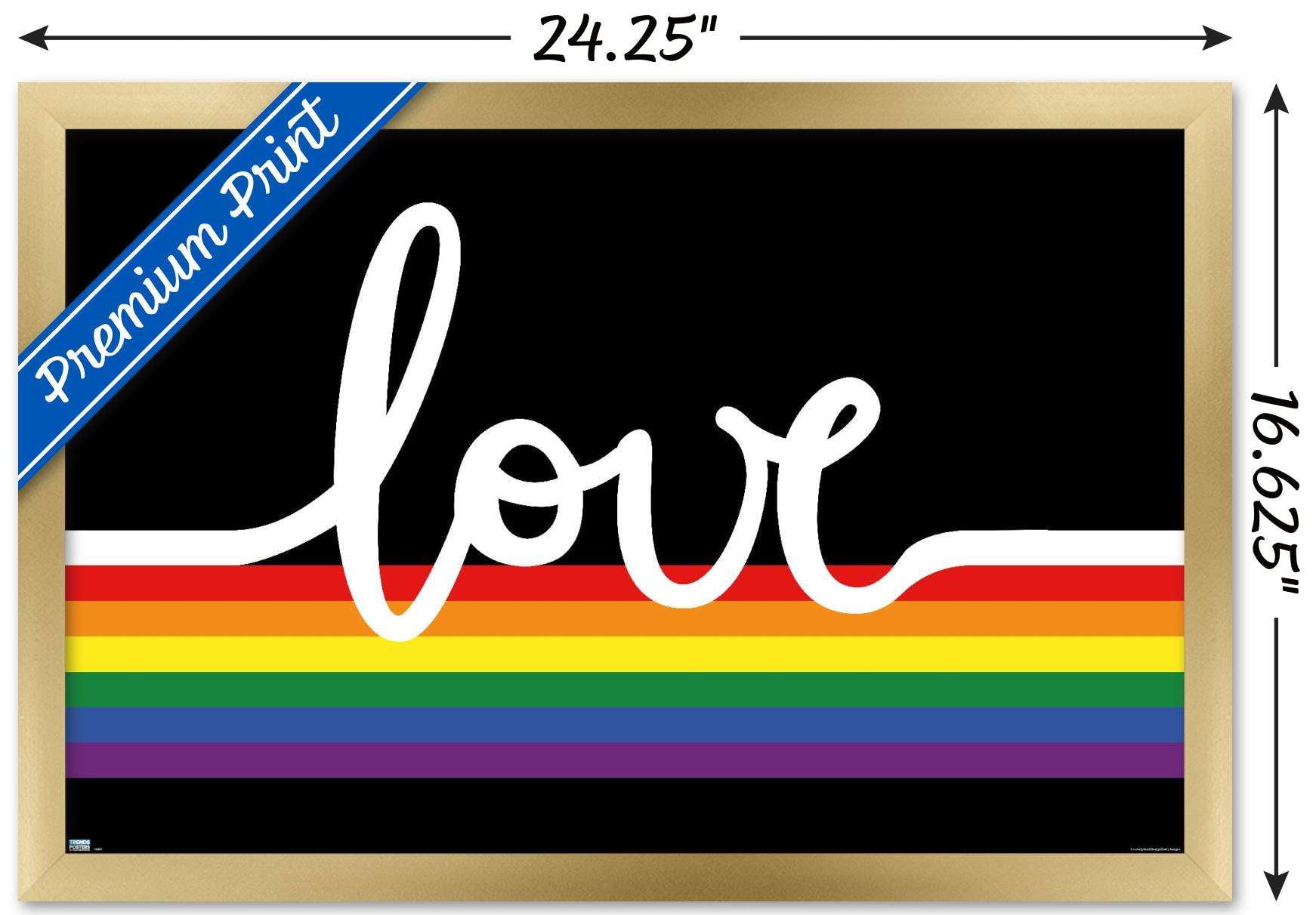 Love Wall Poster, 14.725" x 22.375", Framed