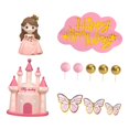 thumbnail image 4 of 18 piezas de adornos para tartas de princesa, decoración para tartas, temática de princesa, suministros para shower, con mariposas y bolas, 4 of 7