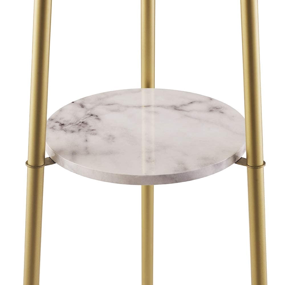 ROSEN GARDEN LT7045 Rosen Garden LT7045 Floor Lamp with 4-Tier Round Shelves, Gold