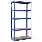Costway 72'' Heavy Duty Storage Shelf Steel Metal Garage Rack 5 Level Adjustable Blue