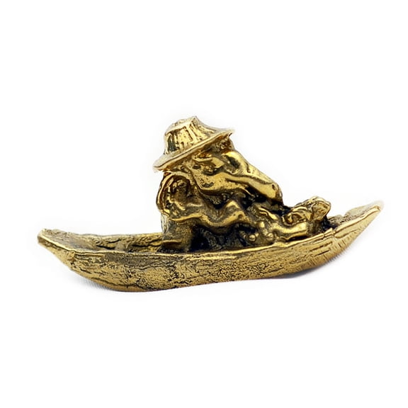 Vietguild's Ganesh in a boat Bronze Figurine Statue Amulet