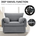 thumbnail image 6 of LUCKHAO  Oversized Swivel Accent Chair,40“ Teddy Fabric Upholstered Barrel Armchair with Metal Base,Comfy Extra Wide Seat Deep Seat Single Sofa Chair for Living Room, 6 of 12