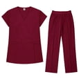 thumbnail image 5 of Fengactive Scrubs for Women Set Stretch Stand Collared Scrub Top Long Pant Nursing Uniforms Scrubs Sets with Pockets, 5 of 5
