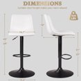 thumbnail image 3 of Waleaf Swivel Bar Stools Set of 2, Modern Adjustable Height Counter Stools with PU Leather Upholstery, Comfortable Back Support Kitchen Chairs,White, 3 of 7