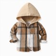thumbnail image 4 of Zuwimk Toddler Boys Clothes Long Sleeve Flannel Plaid Button Shirt +Cargo Pants 2 Pcs Fall Winter Kids Outfits Set(Khaki,6-12 Months), 4 of 9