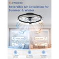 thumbnail image 3 of Ventilador de Techo ZMISHIBO 20" LED Regulable 6 Velocidades 120V, 3 of 7