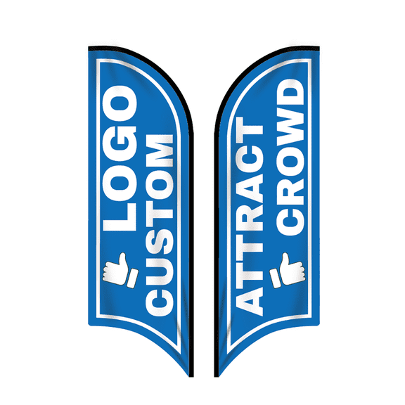 9.8ft / 3.0m Custom Feather Flag Kit with Poles Outdoor for Store