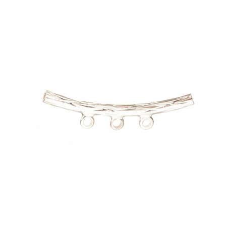 - Curved Tube Bead With 3 Rings, Fancy Diamond Cut Pattern, Silver-Plated Brass 25x2mm Sold per pkg of 10