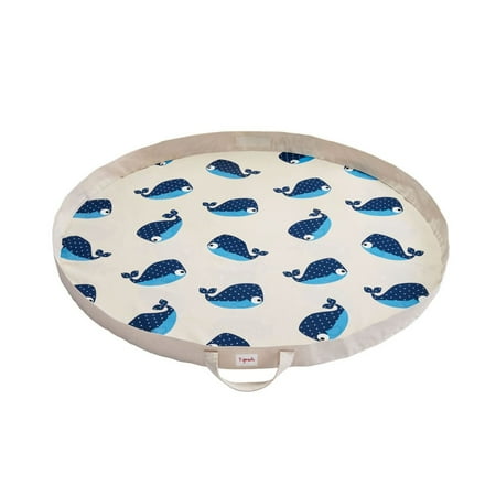 UPC: 0812895000498 | 3 Sprouts Convertible Toy Storage Bag and Portable Play Mat  Blue Whale