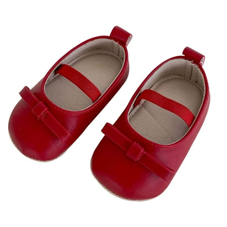 HaiMao Baby Boys Girls Shoes Clearance Soft Sole Infant Moccasins Oxford Loafers Newborn Shoes Anti-Slip Toddler Wedding Uniform Dress Shoes First Walkers Red L/10 Months