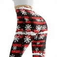 thumbnail image 5 of DISNIMO Christmas Snowflake Printed High Waisted Leggings Tummy Control Yoga Pants Leggings, Breathable Workout Yoga Pants for Yoga Gym, Black and Red, L, 5 of 6