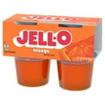 JellO Original Orange Jello Cups Gelatin Snack, 4 Ct Cups