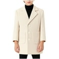 thumbnail image 3 of dazeni 1-15 Years Boys Casual Trench Coat Winter Knit Notch Lapel Long Jacket Single Breasted Pea Coat with Pockets, 3 of 6
