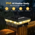 thumbnail image 4 of 8 Pack Solar Post Cap Lights, 3.5x3.5 4x4 5x5 Upgraded Outdoor LED Fence Post Cap Lights, Warm/Cool White Solar Deck Post Lights for Garden Patio Porch, 4 of 6