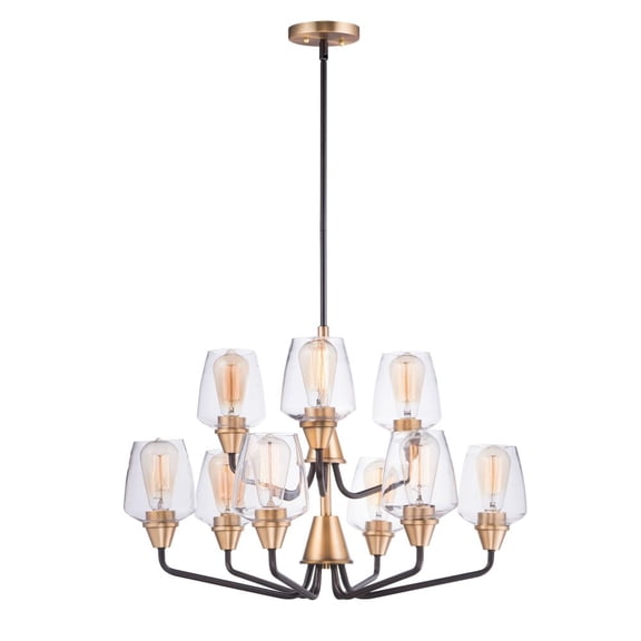 26127CLBZAB Maxim Lighting Goblet - 9 Light 2-Tier Chandelier-Bronze/Antique Brass Finish