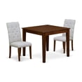 thumbnail image 3 of East West Furniture 3 Pc Dining Set Contains a Square Dining Table and 2 Upholstered Chairs, 3 of 7