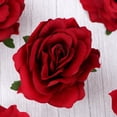thumbnail image 3 of 5 Pcs Broche Fleur en Tissu 10CM Rose Réaliste Corsage Pince à Cheveux Robe pour Mariage (Claret), 3 of 8