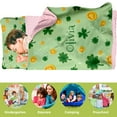 thumbnail image 3 of KAINSY Adorable Plant Theme Toddler Nap Mat, Custom Name Green Clover Sleeping Bag Blanket for Daycare and Preschool, Easy to Carry and Wash, Perfect for Kids Travel, 3 of 8