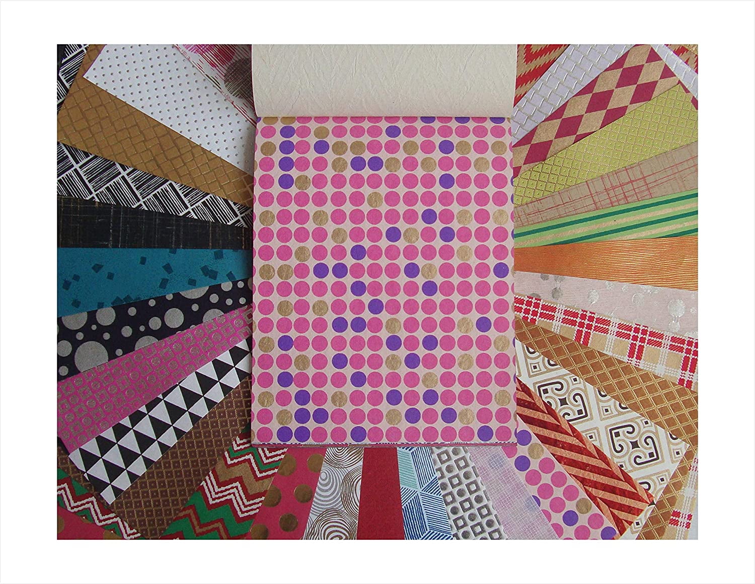 Paperhues Geometric Pattern Handmade Scrapbook Paper 8.5x11" Pad, 36 Sheets