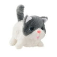 thumbnail image 2 of 7" Walking Blue Plush Kitty Toy Stuffed Animal Electric Interactive Talking Cute Plush Toy White Cat Tail Wagging Christmas Birthday Gifts, 2 of 8