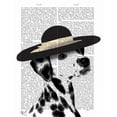thumbnail image 2 of Fab Funky 20x24 Black Ornate Wood Framed with Double Matting Museum Art Print Titled - Dalmatian and Brimmed Black Hat, 2 of 4