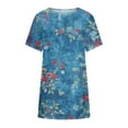 thumbnail image 4 of Mujer suelta casual manga corta cuello redondo estampado casual blusa camiseta túnica tops Fridja  ghk4506, 4 of 6