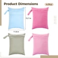 thumbnail image 4 of 4PCS Wet Bags Set, Double Zipper Waterproof Nappy Bag, 11.8" x 15.7", Swim Wet Bags with Handle, Reusable Wet Dry Bags for Cloth Nappies, Travel, 4 of 5