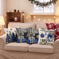 thumbnail image 6 of Sm:)e Merry Christmas Joy Xmas Trees Blue and Black Throw Pillow Covers, 18 x 18 Inch Christmas Winter Holiday Cushion Case Decoration for Sofa Couch Set of 4, 6 of 8