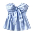 thumbnail image 3 of Lixiuxyad Spaghetti Straps Tank Tops Summer Striped Camisole Sleeveless Slim Fit Cropped Tank Top Casual Fashion Basic Wear,Blue L, 3 of 6