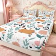 Service Spring Sheet Manfei Cartoon Capybara Queen Sheets 4 Pieces,Spring Garden Queen Sheet ...
