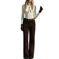 thumbnail image 2 of Women'S Straight Vintage Brown Jeans Casual Y2K Loose Jeans Brown S, 2 of 9