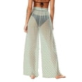 thumbnail image 4 of YFNNUP Women's Wide Leg Palazzo Pant Elastic Waist Lounge Trouser Sheer Mesh Chiffon Trousers Summer Beach Vacation Casual Pants Mint Green L, 4 of 8