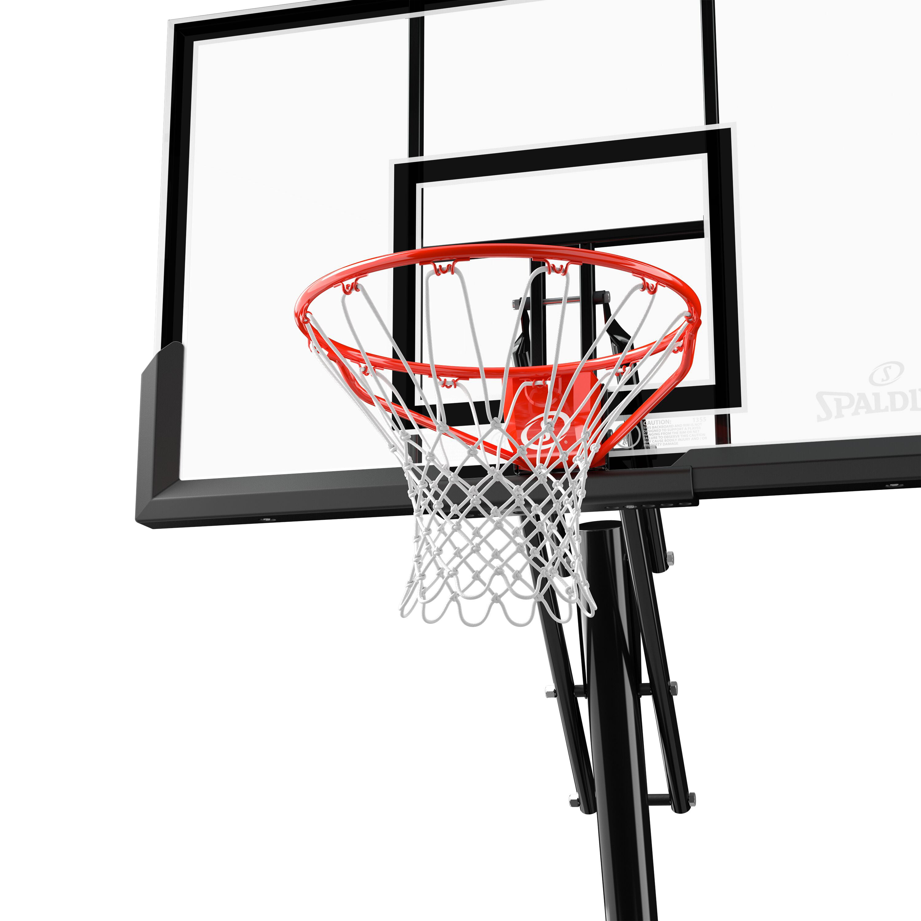 Acrylic Portable Angled Pole Hercules base Basketball System Spalding 50 in 