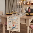 thumbnail image 2 of Nautical Coastal Animals Table Runner, Vintage Ocean Marine Life Brown Cotton Linen Table Runners 120 Inches Long, Dresser Scarf Runner for Dining/Living Room/Kitchen/Square Tables 13''x120'', 2 of 9