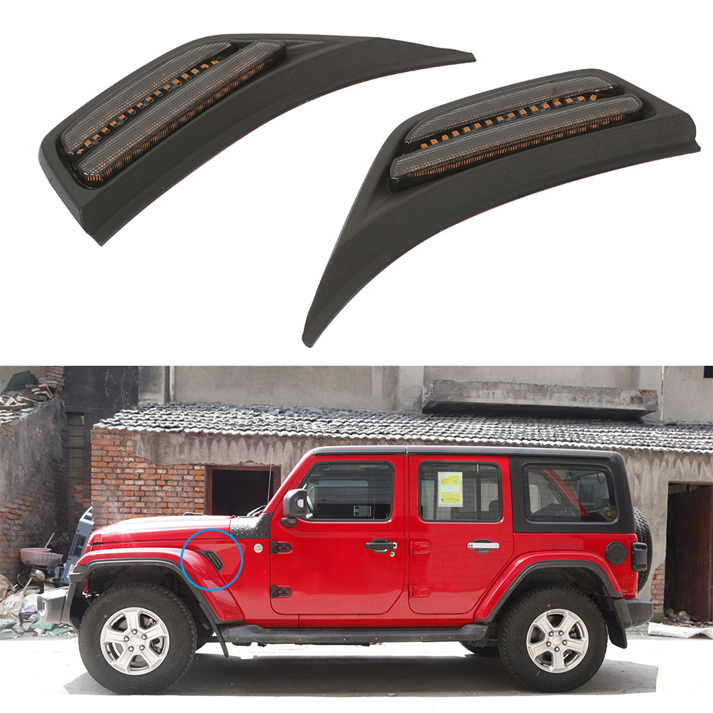 2Pcs LED Front Fender Side Marker Light Turn Signal Lamp Replacement