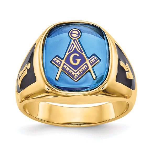 14K Yellow Gold Men's Masonic Ring