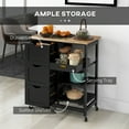 thumbnail image 5 of HOMCOM Rolling Kitchen Island Cart, Bar Serving Cart with Drawers, Black, 5 of 9