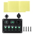 thumbnail image 4 of Interruptor marino,Panel de interruptores s para embarcaciones marinas de 5 unidades,12 V,resistente,Reemplazo del protector de sobrecarga del interruptor Verde, 4 of 8
