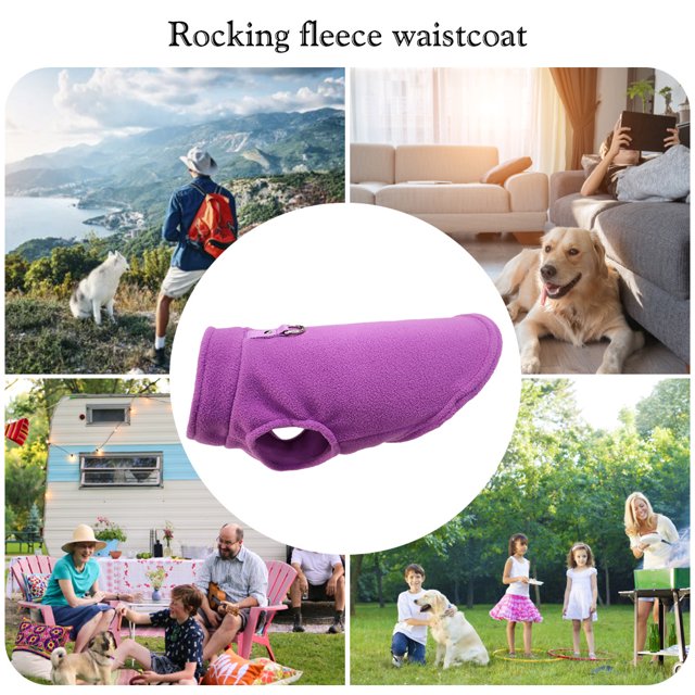 abrigo cálido para perros Ropa para mascotas Forro polar grueso para perros pequeños Chaleco Chihuahua (Púrpura L)